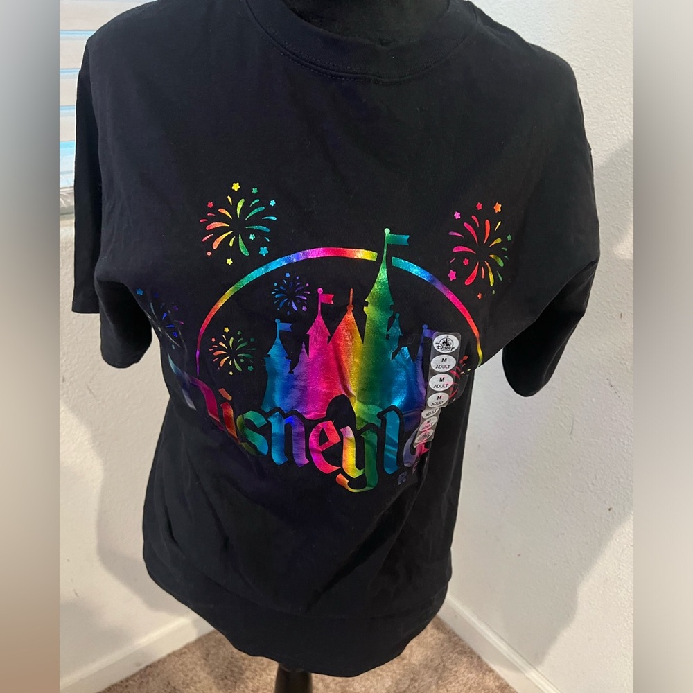 Disneyland Black Castle Shimmer Fireworks Short Sleeve Shirt